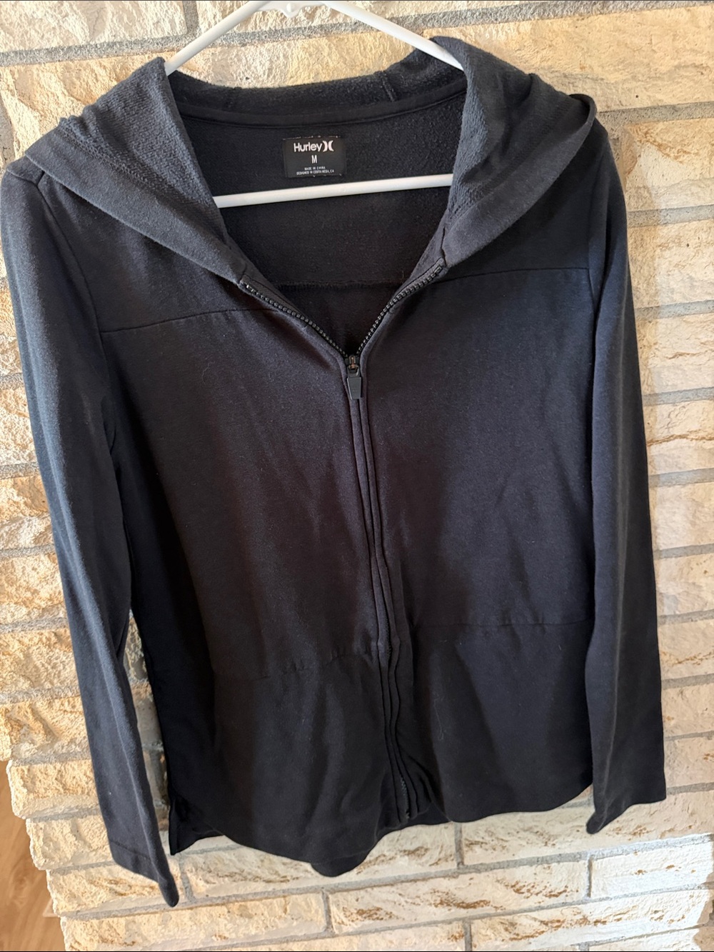 Hurley Women's Black Full-Zip Hooded Sweatshirt